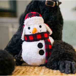 
                  
                    Blizzard Buddy Dog Toy sitting with a black poodle
                  
                